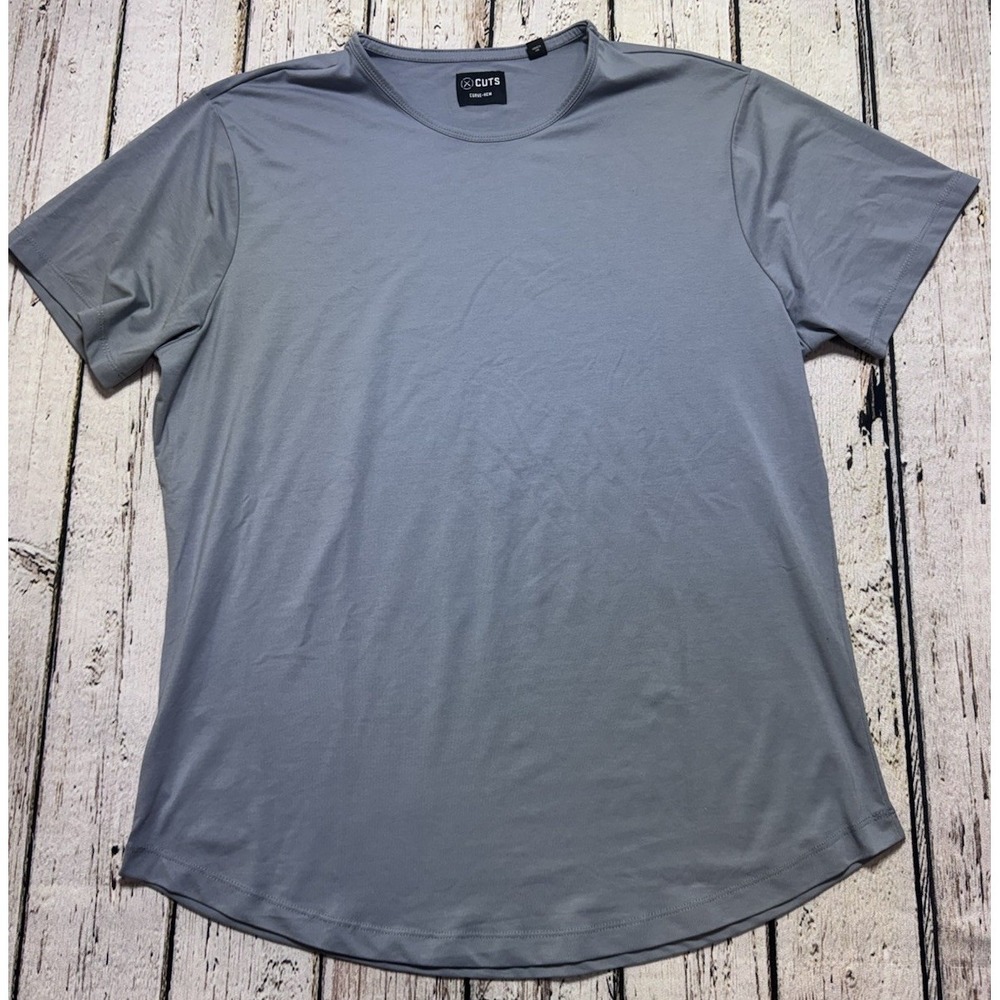 CUTS Clothing Men's T-Shirt Curve Hem XXL Solid Casual Athleisure Minimalist